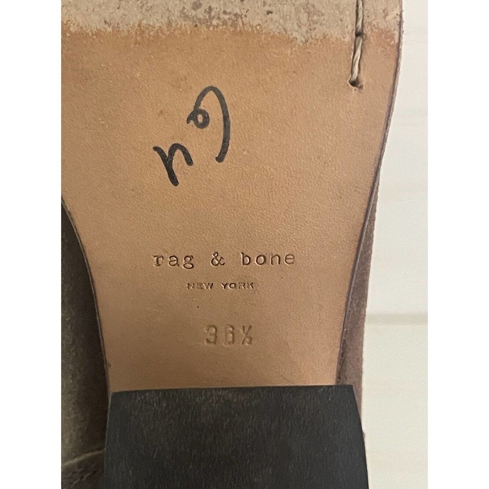 Rag & Bone Womens Brown Suede All Leather Block Heel Booties 36 1/2 Size 6 US - Picture 7 of 9